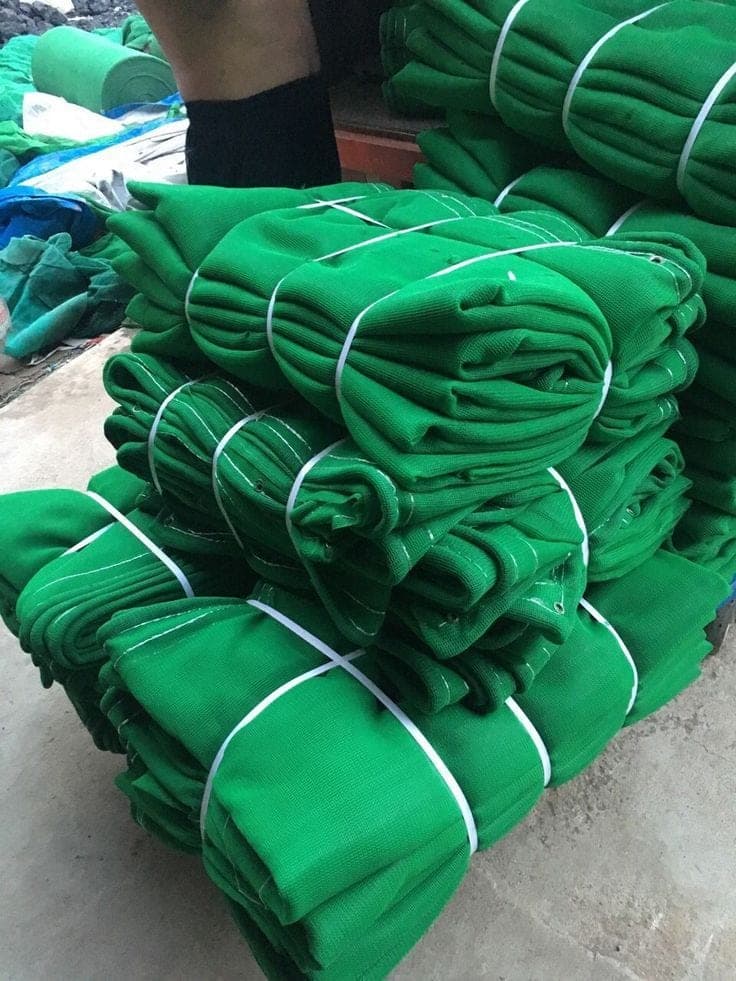 Bundled UV-treated HDPE shade mesh nets ready for wholesale dispatch Karachi
