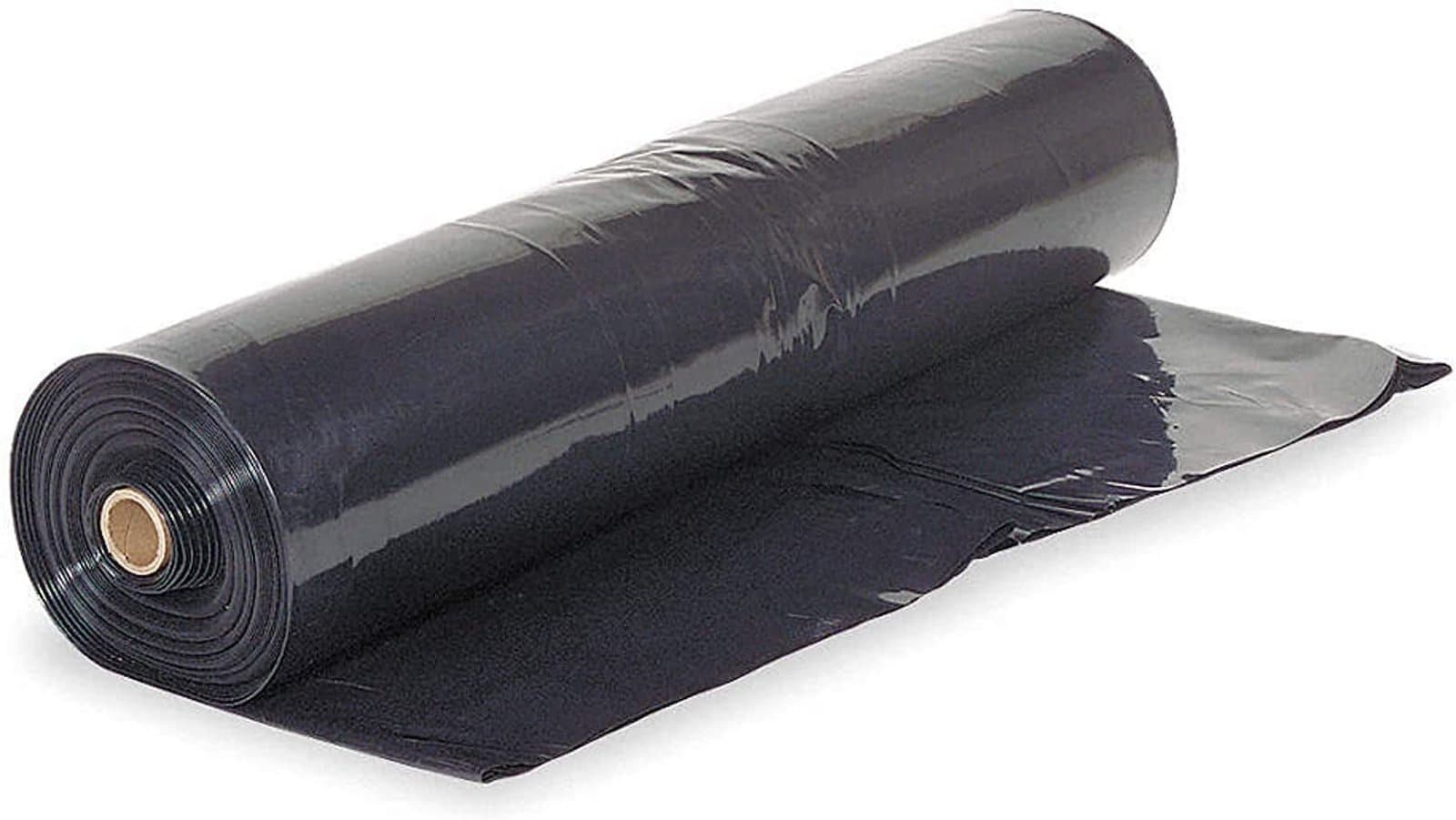 Heavy-Duty Black Construction & Agricultural Polythene Sheet master coils in warehouse